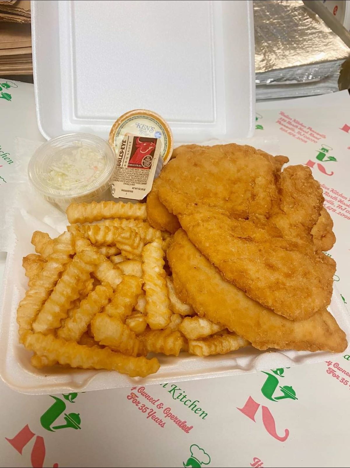 Order Chicken Fingers (6) with French Fries food online from Italian Kitchen store, Pennsville on bringmethat.com