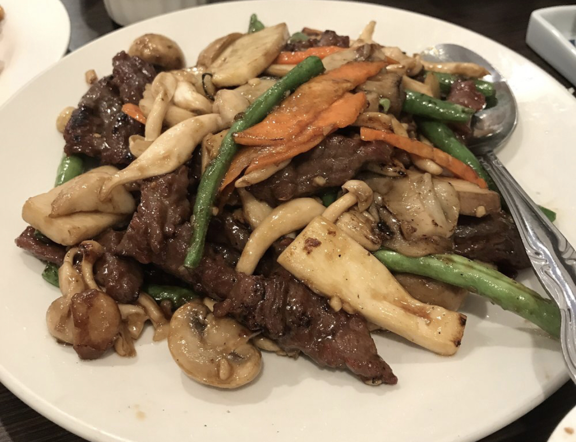 Order 82. Stir-Fried Beef Fillet with Assorted Mushroom什菌牛柳 food online from Cheung Hing Restaurant store, South San Francisco on bringmethat.com