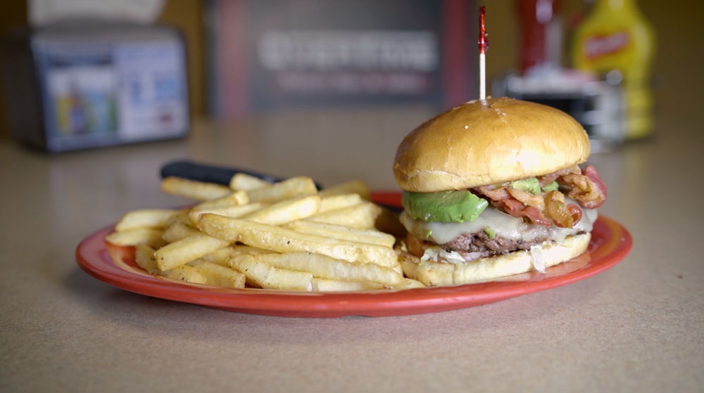 Order Avocado Bacon Burger food online from Overtime store, Bowling Green on bringmethat.com