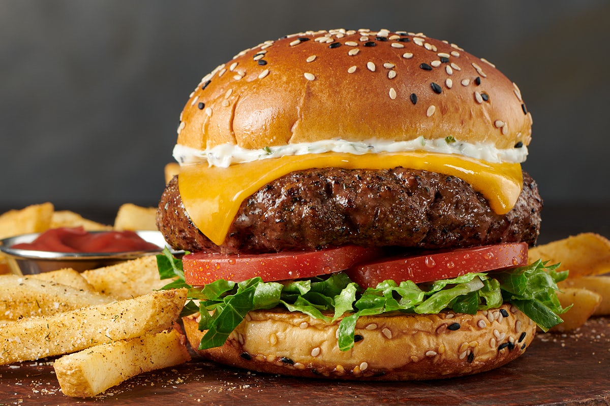 Order BURGER WITH CHEESE* food online from 54th Street Grill and Bar store, Wentzville on bringmethat.com