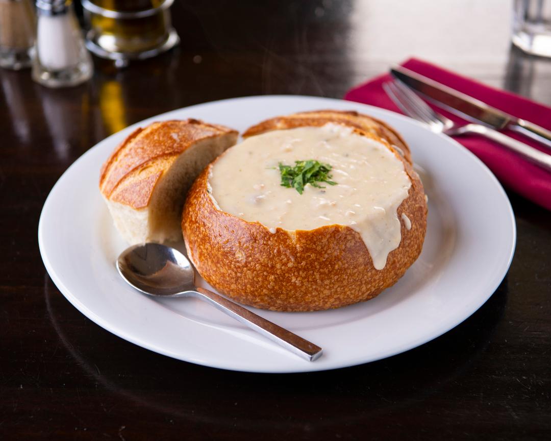 Order Bowl Clam Chowder Soup food online from Cioppino's store, San Francisco on bringmethat.com