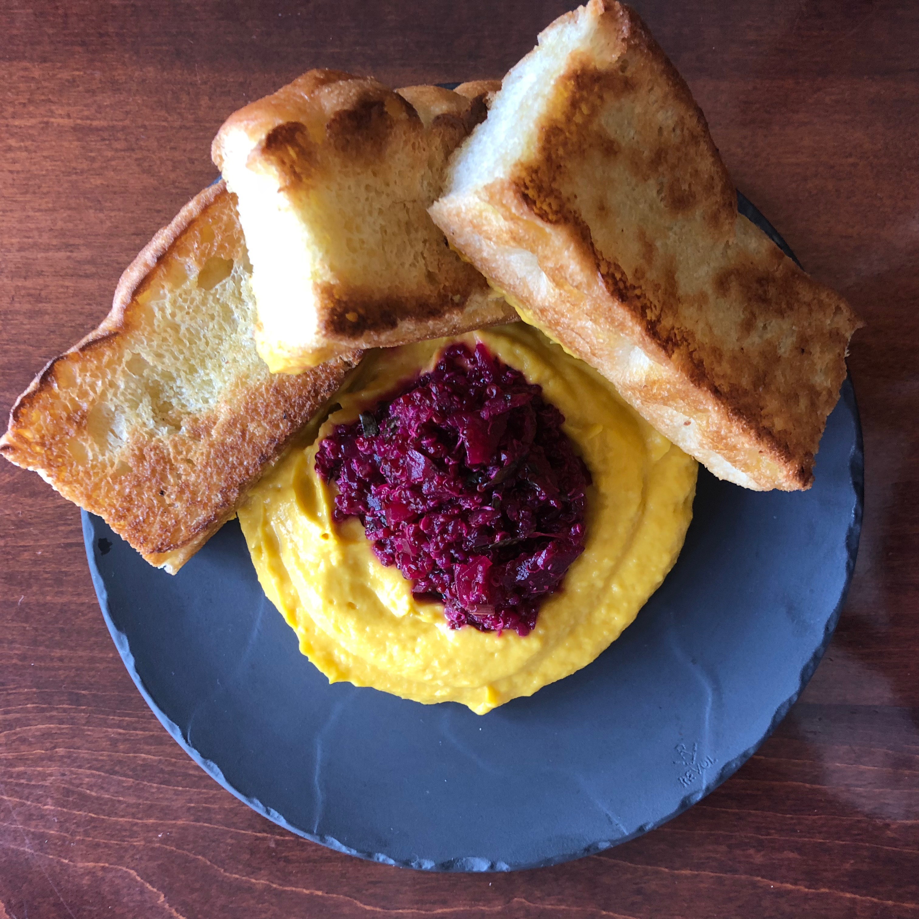 Order Roasted Beets and Squash Hummus  food online from Quality Eats store, New York on bringmethat.com