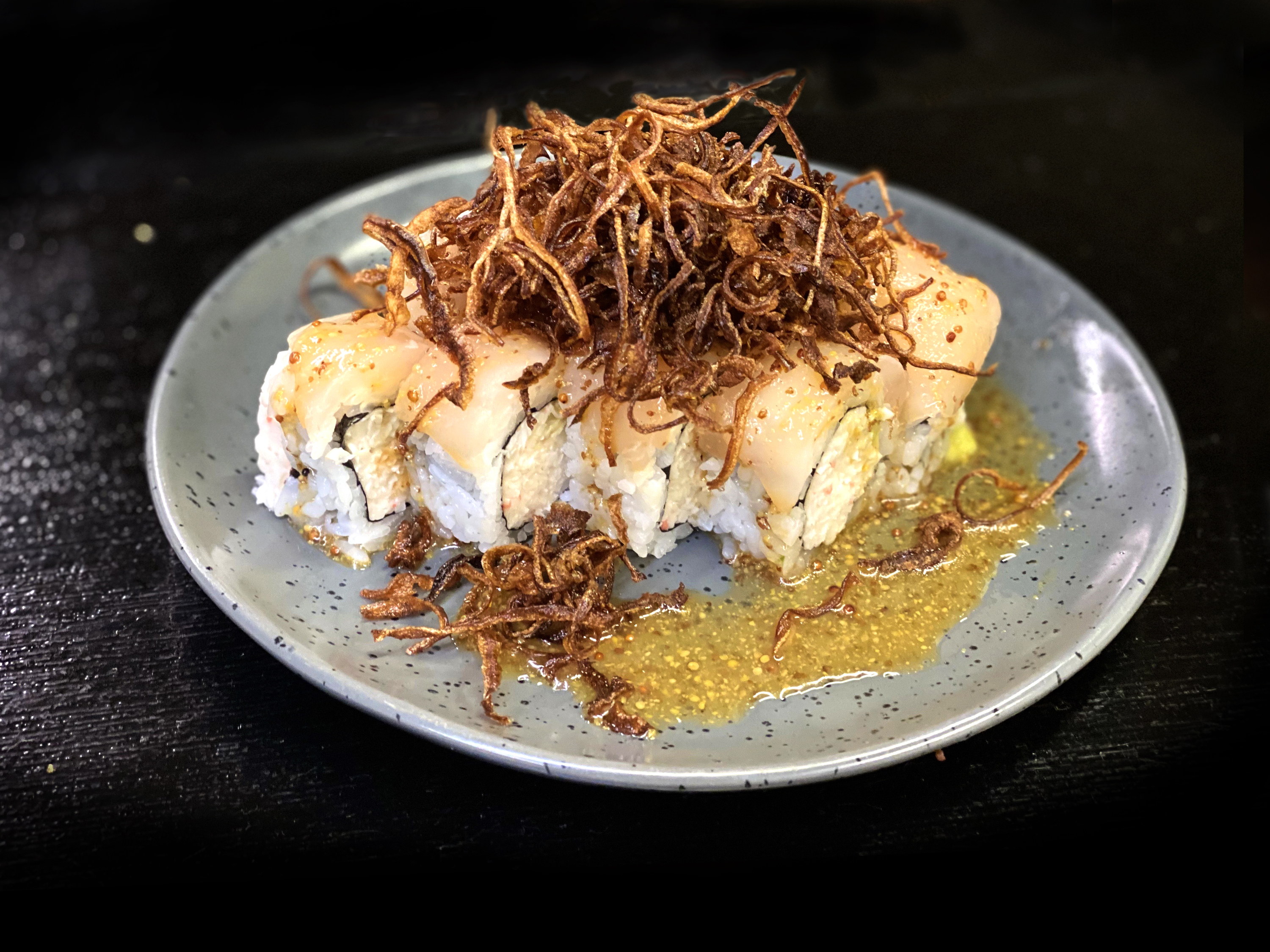Order F7. Albacore Special Roll food online from Hikari Sushi And Ramen store, Corona on bringmethat.com