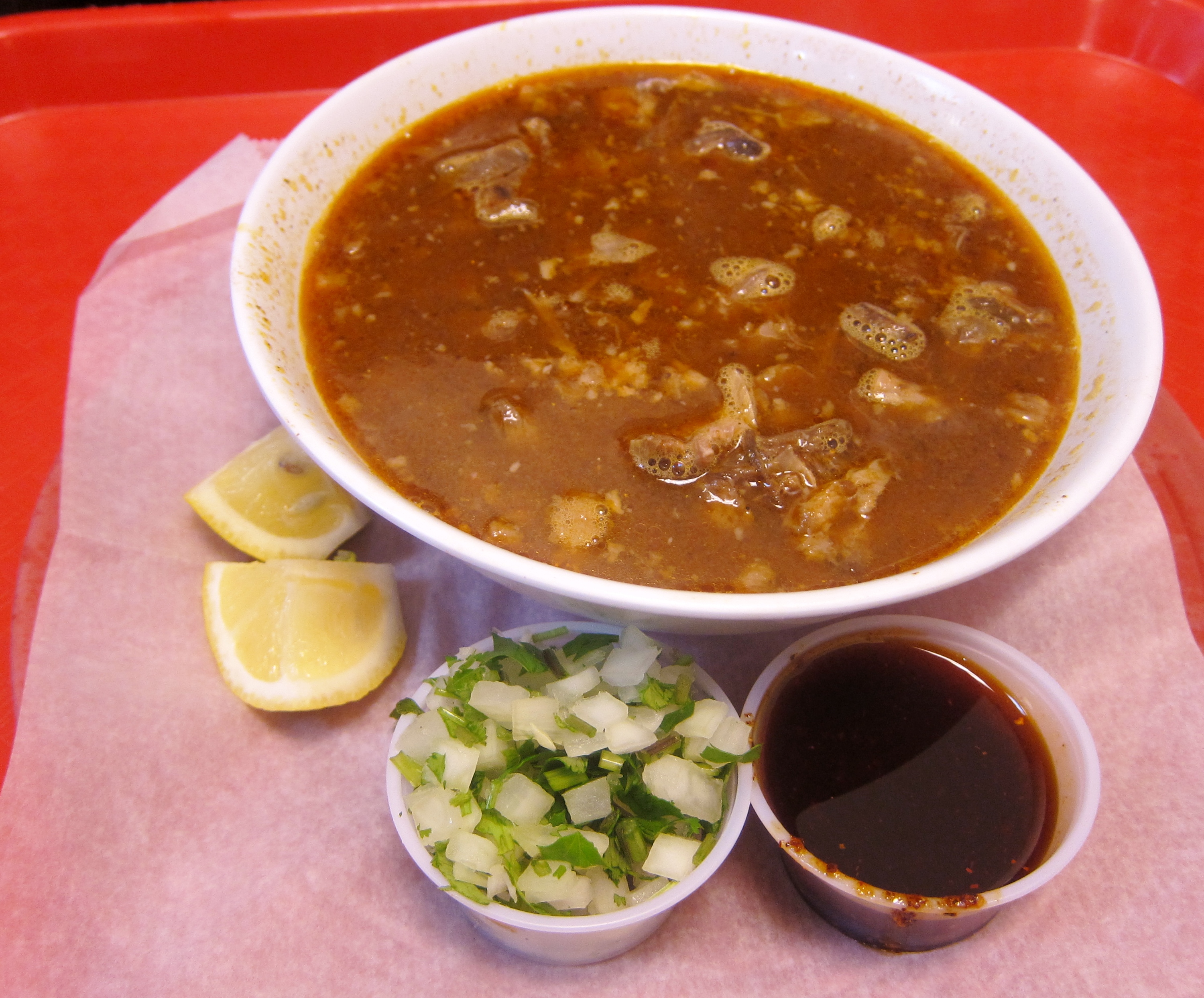 Order Birria/Goat Soup food online from Three Brothers Tacos store, Palo Alto on bringmethat.com
