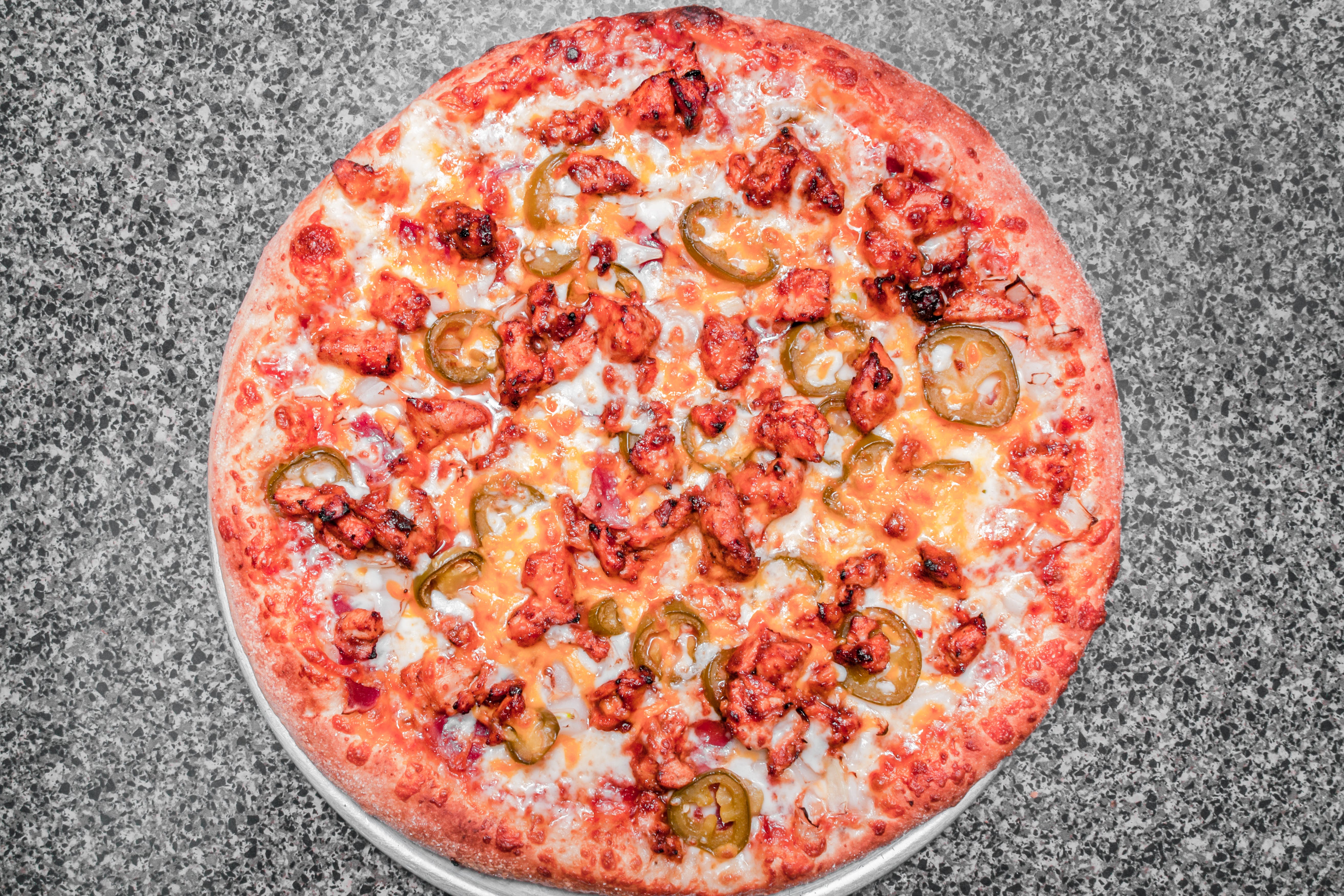 Order BBQ Chicken Pizza - Medium 12'' food online from Roma Pizza Shop store, Durham on bringmethat.com