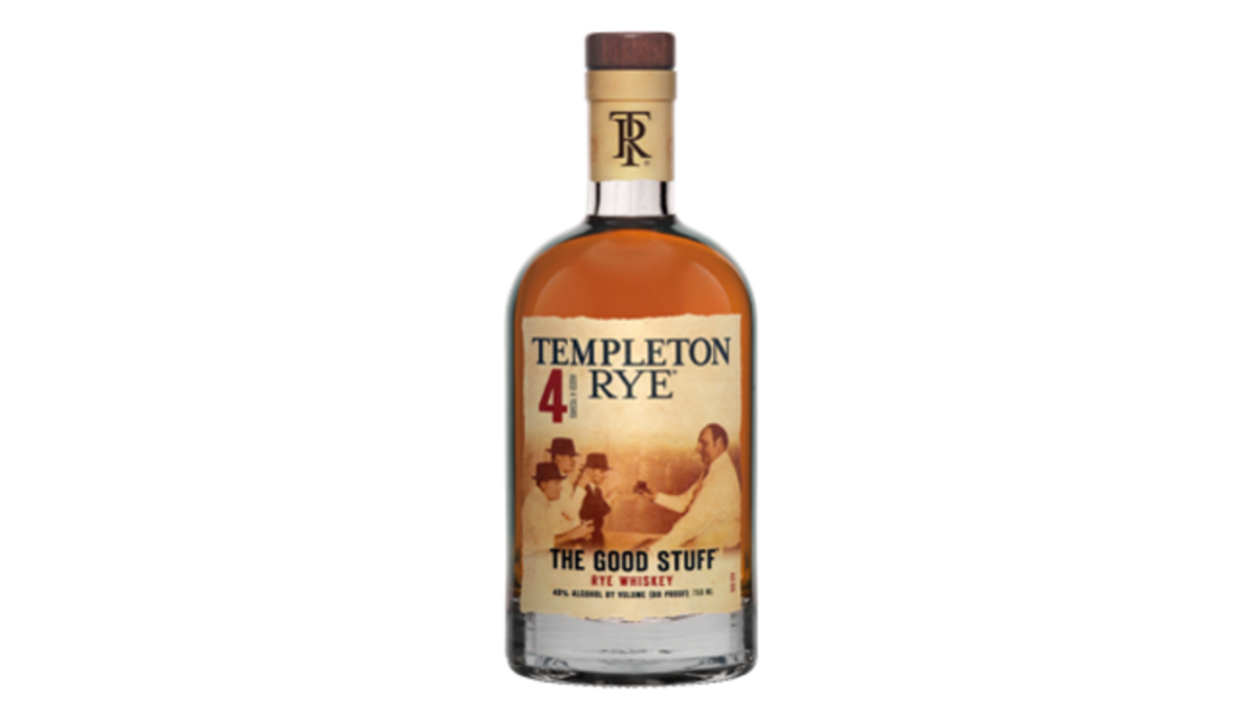 Order Templeton Rye The Good Stuff Rye Whiskey 4 Year 750mL food online from Dimension Liquor store, Lake Forest on bringmethat.com