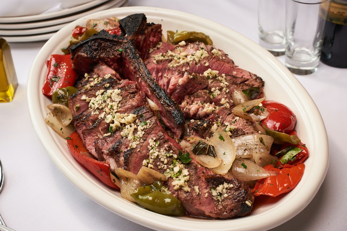 Order Porterhouse W/ Peppers & Onions food online from Carmine's store, Atlantic City on bringmethat.com