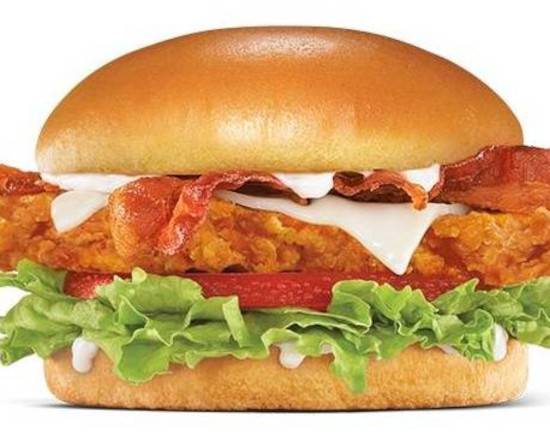 Order Hand-Breaded Bacon Swiss Chicken Sandwich food online from Carl's Jr. store, Atwater on bringmethat.com