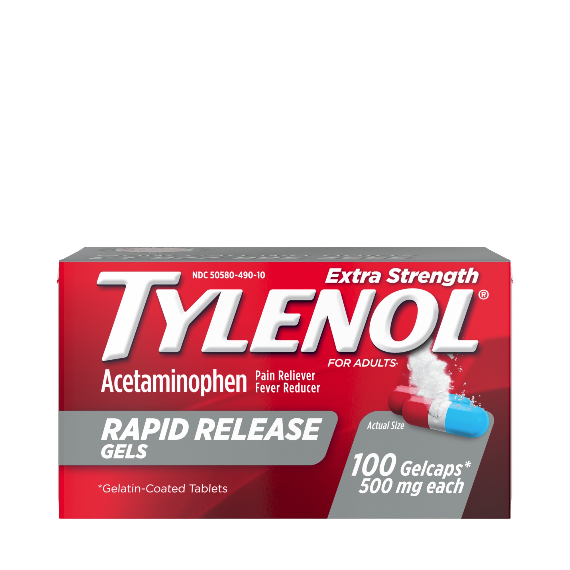 Order Tylenol Extra Strength Acetaminophen Rapid Release Gels - 100 ct food online from Rite Aid store, CORNING on bringmethat.com