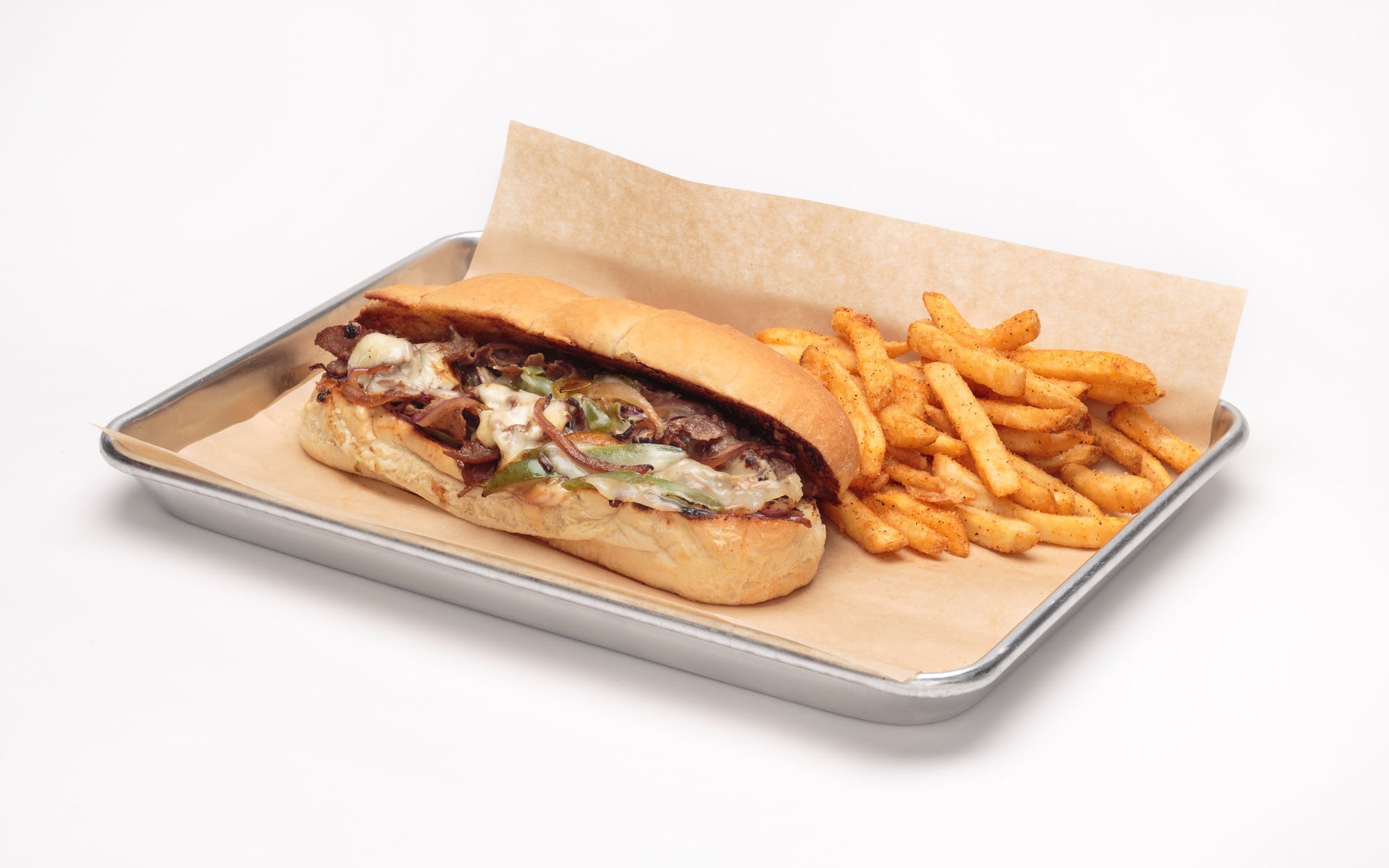 Order Philly Cheesesteak Sandwich - Sandwich food online from Oggi Sports | Brewhouse | Pizza store, Mission Viejo on bringmethat.com
