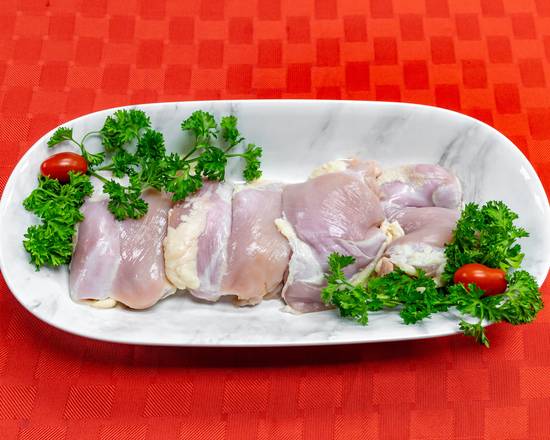 Order Boneless Chicken Thighs (1 pkg) frozen food online from Cow Palace Butcher Shop store, Middle Island on bringmethat.com