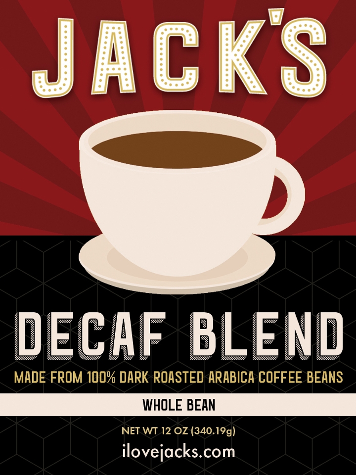 Order Jack's Decaf Coffee Beans food online from Jack Restaurant And Bar store, San Mateo on bringmethat.com