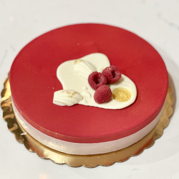 Order Raspberry Mousse Cake food online from Pitchoun! store, Los Angeles on bringmethat.com