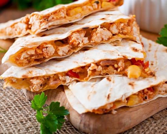 Order Pollo Quesadillas (Grilled Chicken) food online from Moctezuma Mexican Grill store, Alpharetta on bringmethat.com
