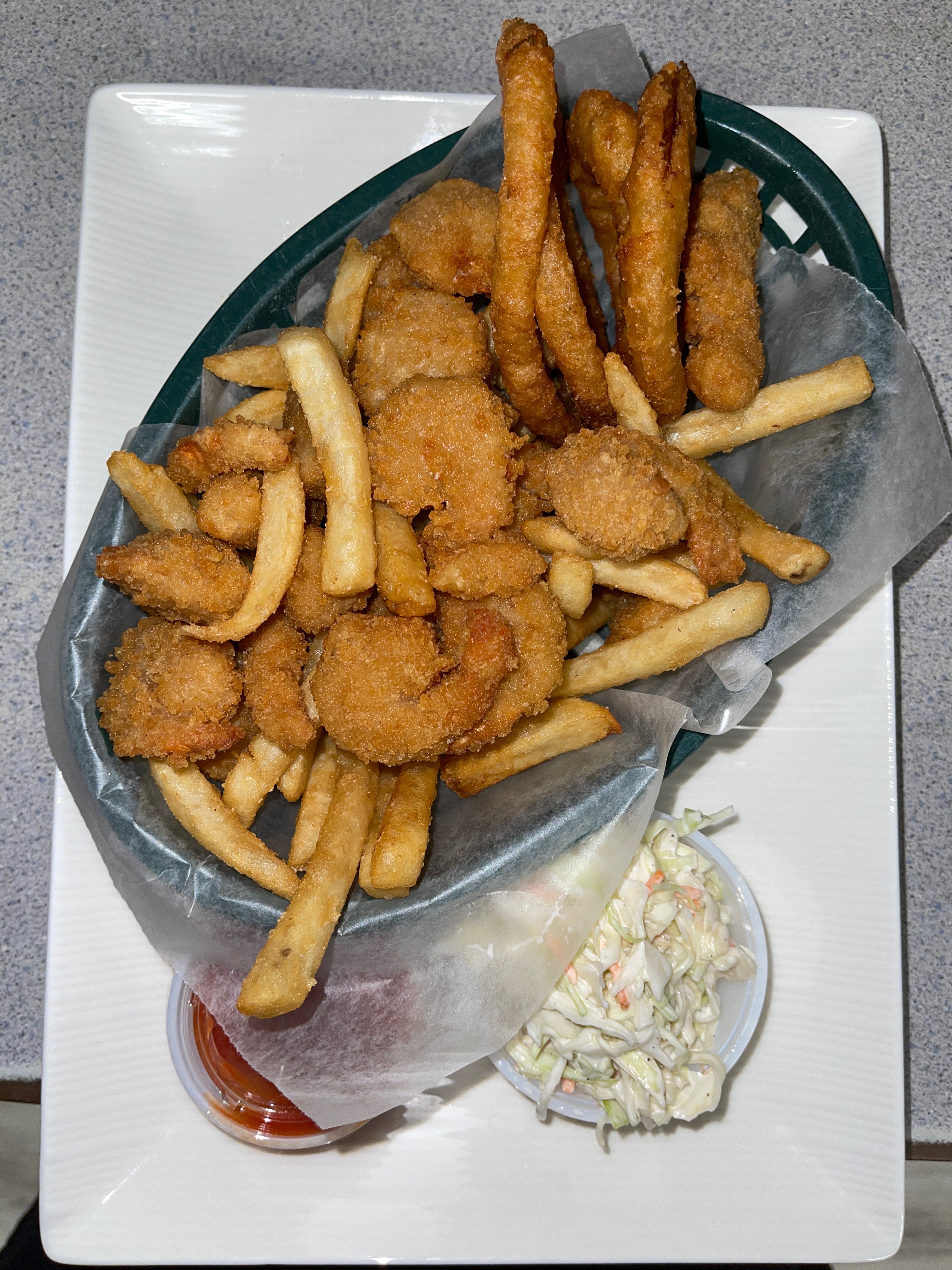 Order 21 Shrimp In A Basket food online from Papa Z Restaurant store, Colchester on bringmethat.com