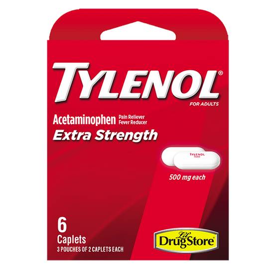 Order Tylenol Extra Stength Caplets 6ct food online from Casey store, Cedar Rapids on bringmethat.com