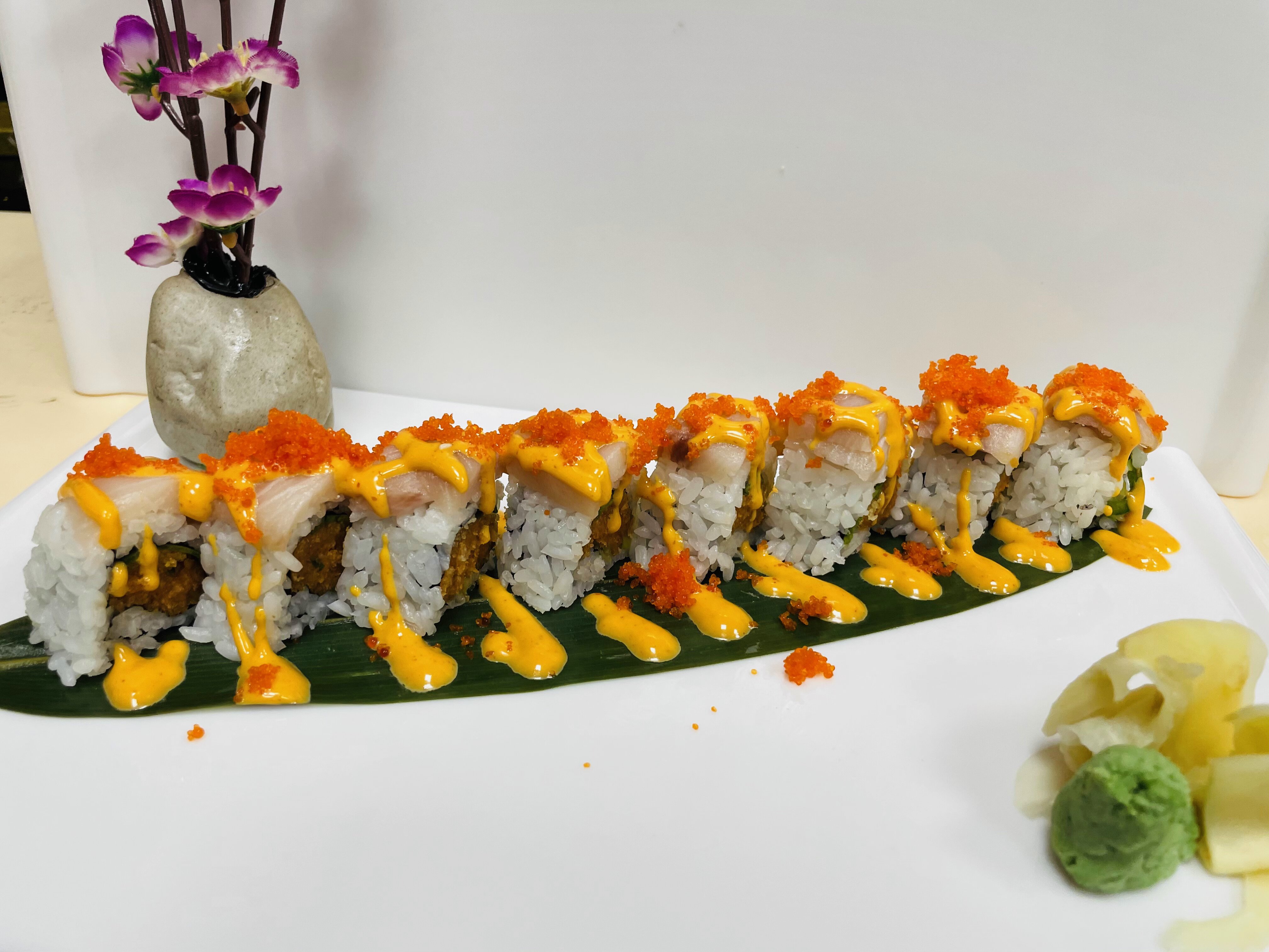 Order S22. Kiss of Fire Roll food online from Asian Cuisine & Sushi Bar store, Salt Lake City on bringmethat.com