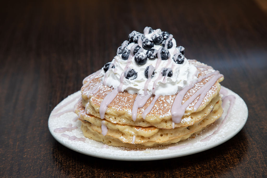 Order Blueberry Pancakes food online from Manuel Burger store, Los Angeles on bringmethat.com