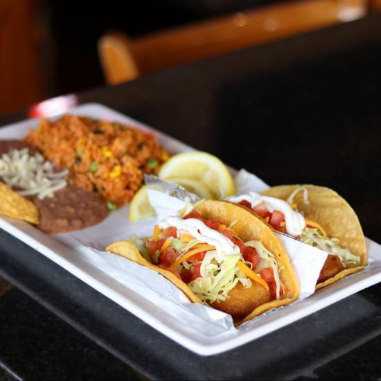 Order Fish Tacos food online from Burgers & Beer store, El Centro on bringmethat.com