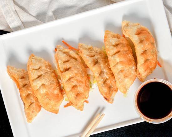 Order Potstickers (6 pcs) food online from Mei Mei's Kitchen store, Sunset Valley on bringmethat.com