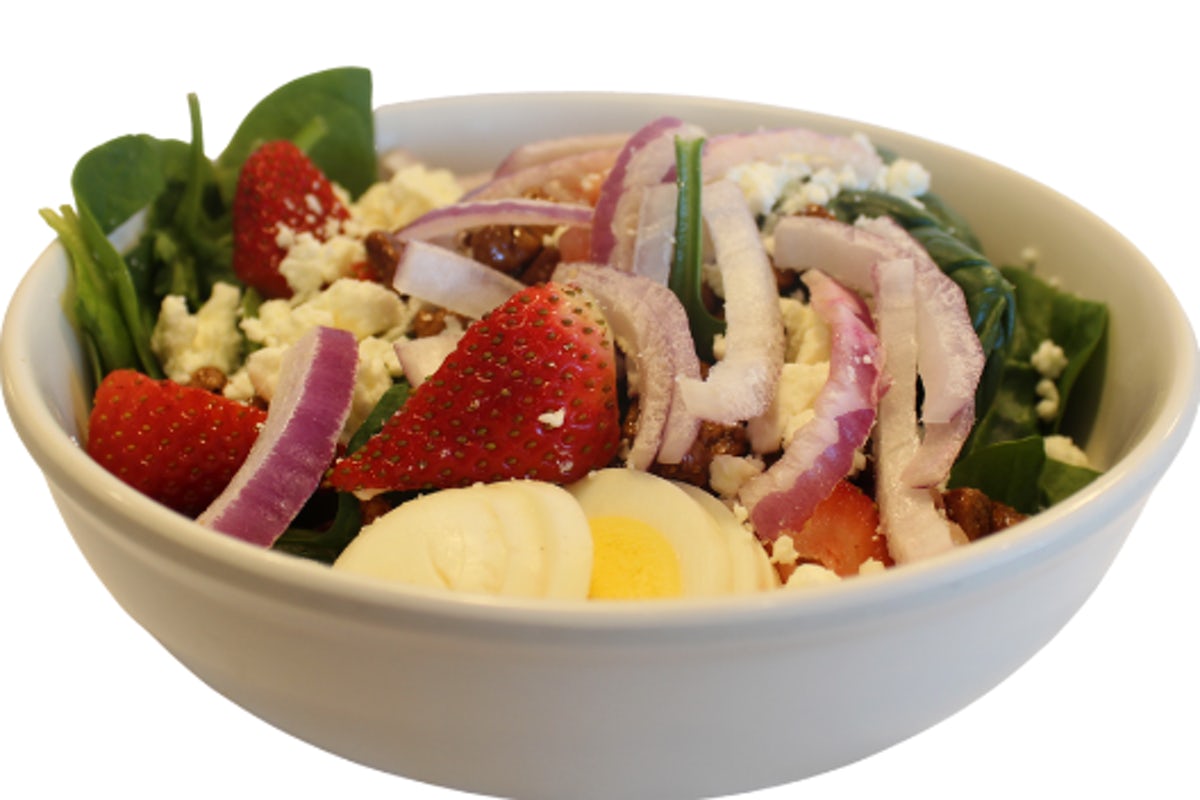 Order Spinach & Berries Salad food online from Eggs Up Grill store, Albany on bringmethat.com
