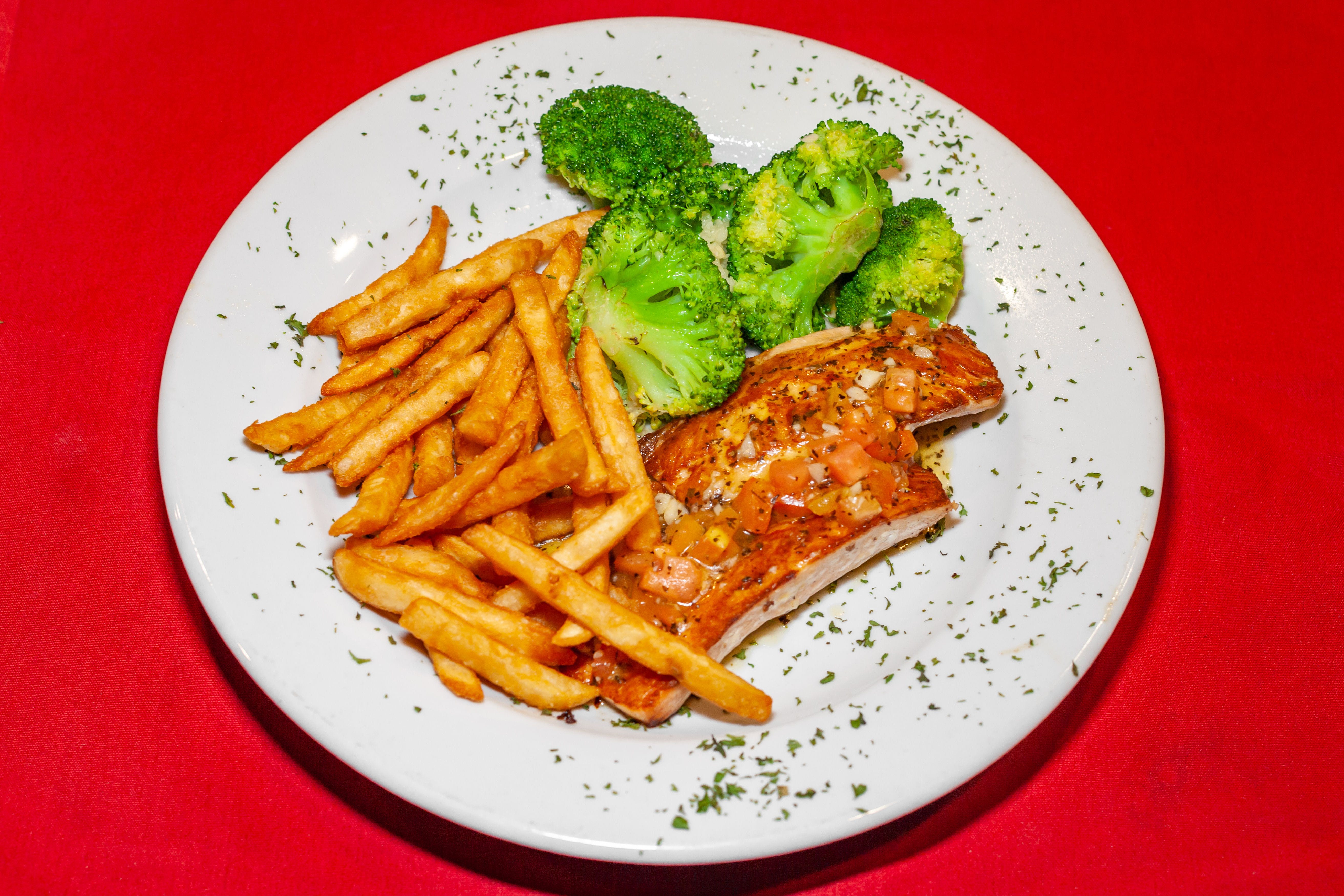 Order Salmon - Entree food online from Brother Bistro store, Ocean City on bringmethat.com