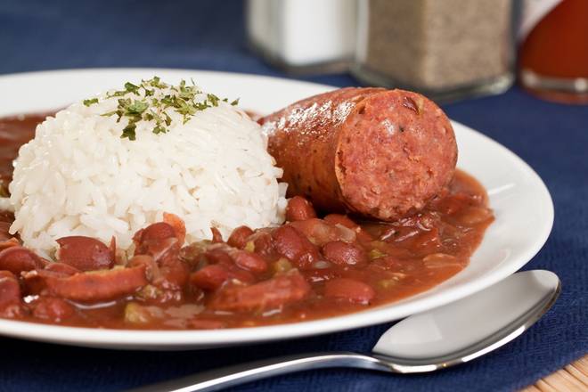 Order Red Beans & Rice Bowl w/link food online from Sharons Creole Kitchen store, Murrieta on bringmethat.com