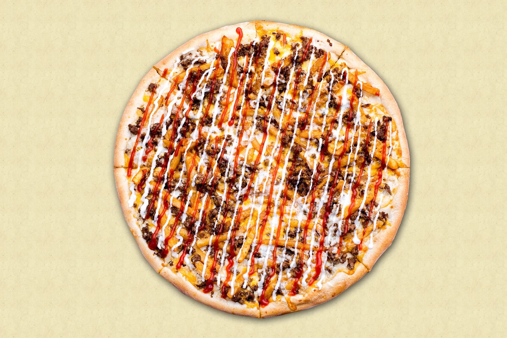 Order Cheeseburger Pizza - Medium 12" (6 Slices) food online from Pizza Bella store, Albany on bringmethat.com