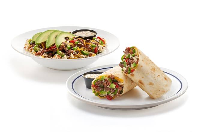 Order Spicy Shredded Beef Burrito & Bowl food online from Ihop store, Springfield on bringmethat.com