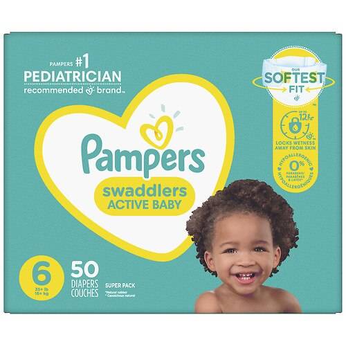 Order Pampers Swaddlers Diapers Super Pack 6 - 50.0 ea food online from Walgreens store, Bluffton on bringmethat.com