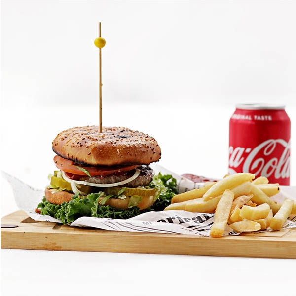 Order Burger Nosh with French Fries and Drink food online from Kosher Castle store, Airmont on bringmethat.com