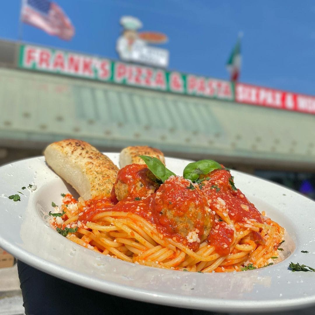 Order Pasta with Meatball - Pasta food online from Frank's Pizza store, Rockaway on bringmethat.com