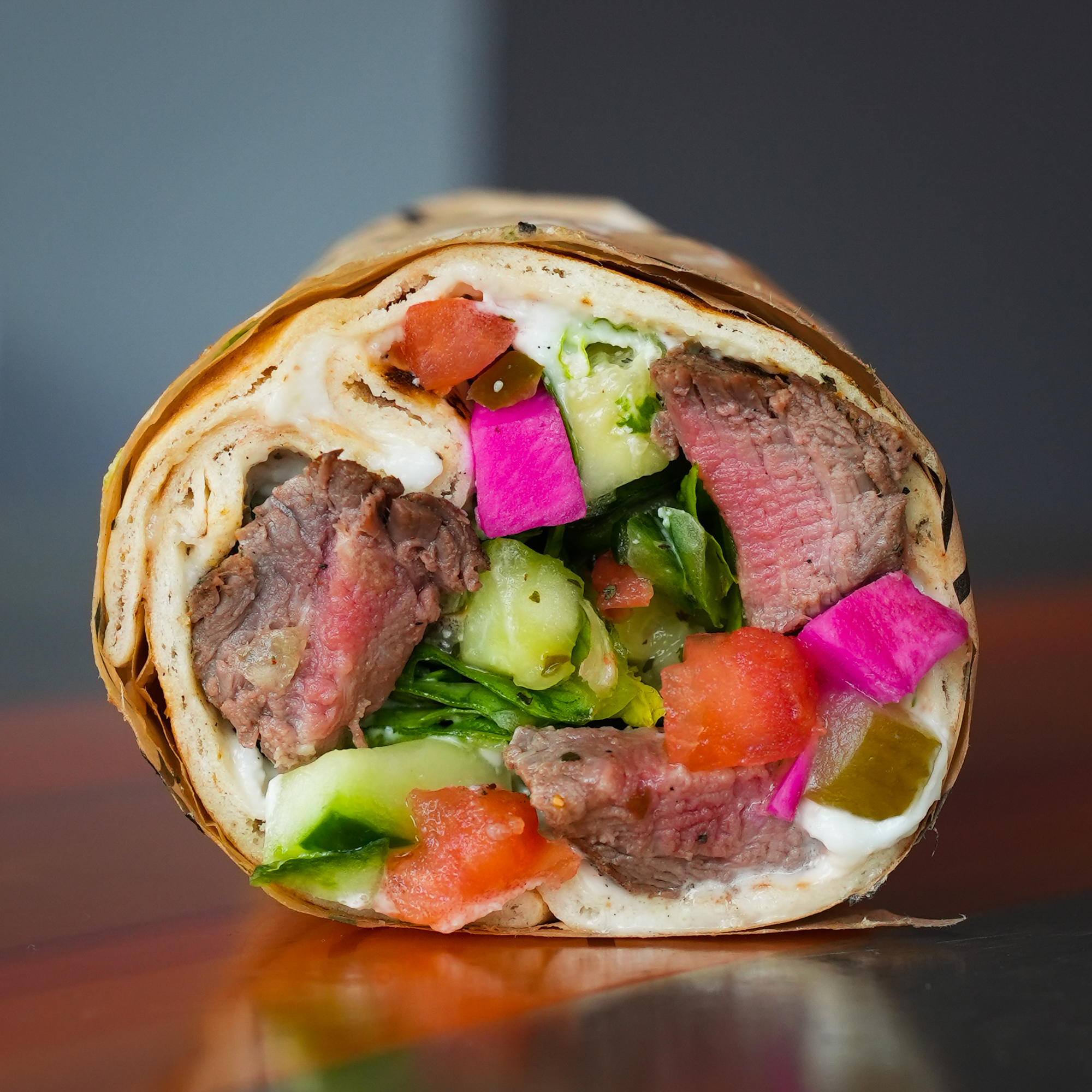 Order Steak Shawarma Wrap food online from Mr Kabob Xpress store, Livonia on bringmethat.com