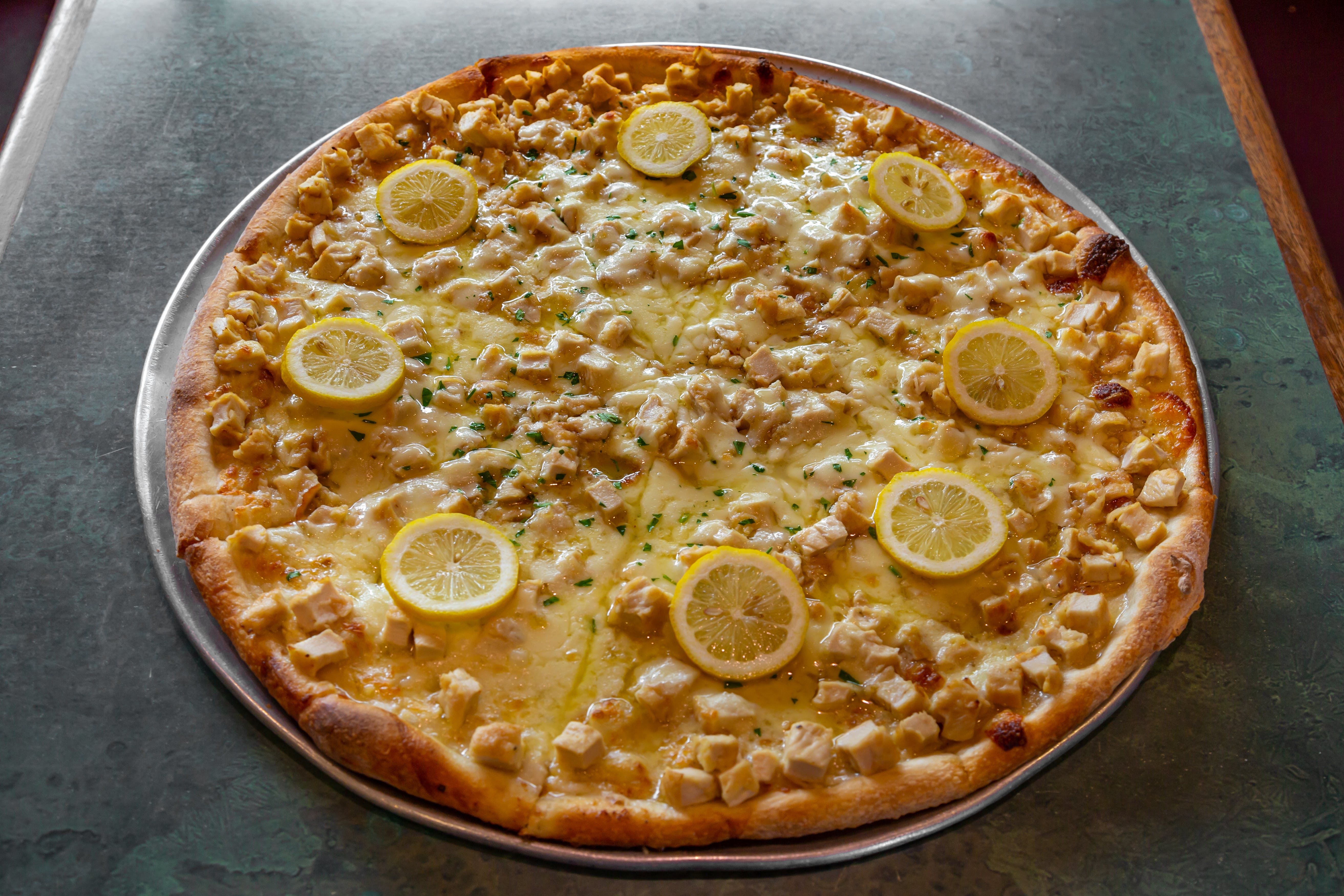 Order Chicken Francese Pizza - 16" food online from Tony's Pizza store, Medford on bringmethat.com