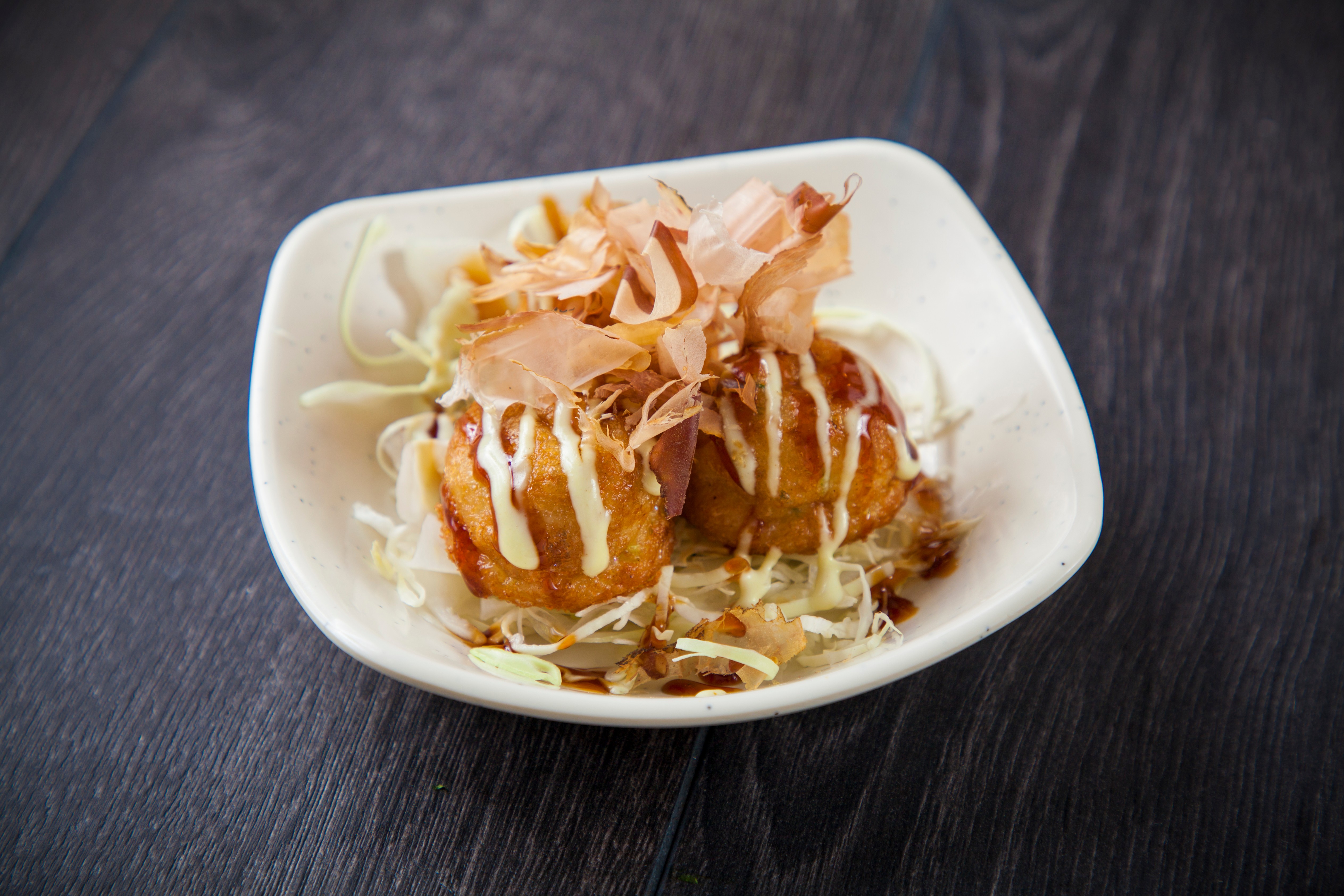 Order 6 Pieces Takoyaki food online from Ozen Sushi store, Cypress on bringmethat.com