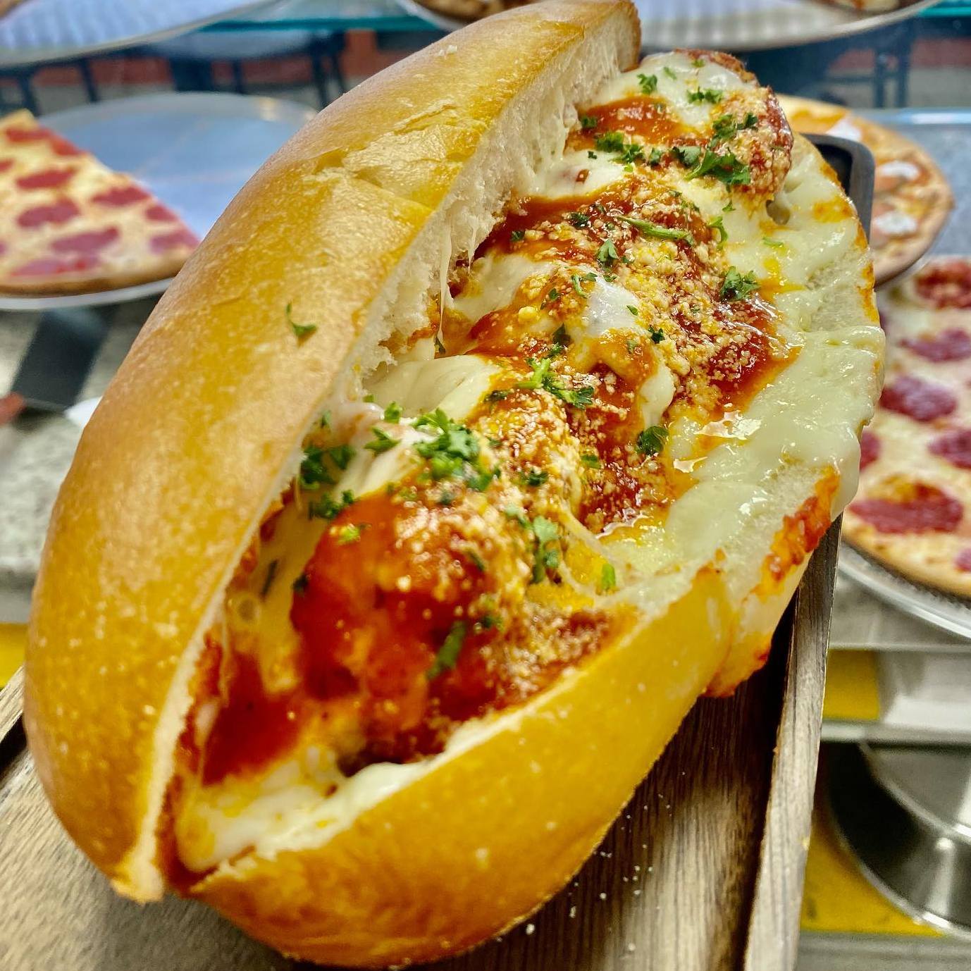 Order Meatball Parm Sub food online from Bennys Pizza store, Woodbridge Township on bringmethat.com