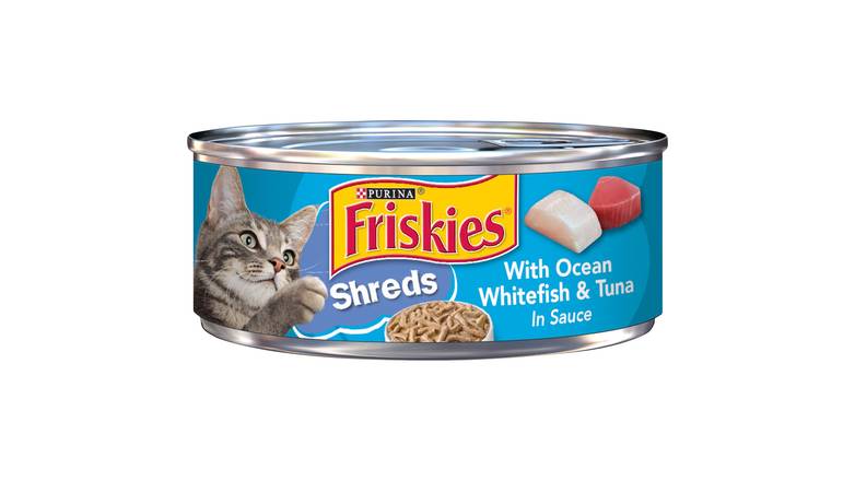 Order Friskies Wet Cat Food, Shreds With Ocean Whitefish & Tuna In Sauce food online from Aldan Sunoco store, Aldan on bringmethat.com