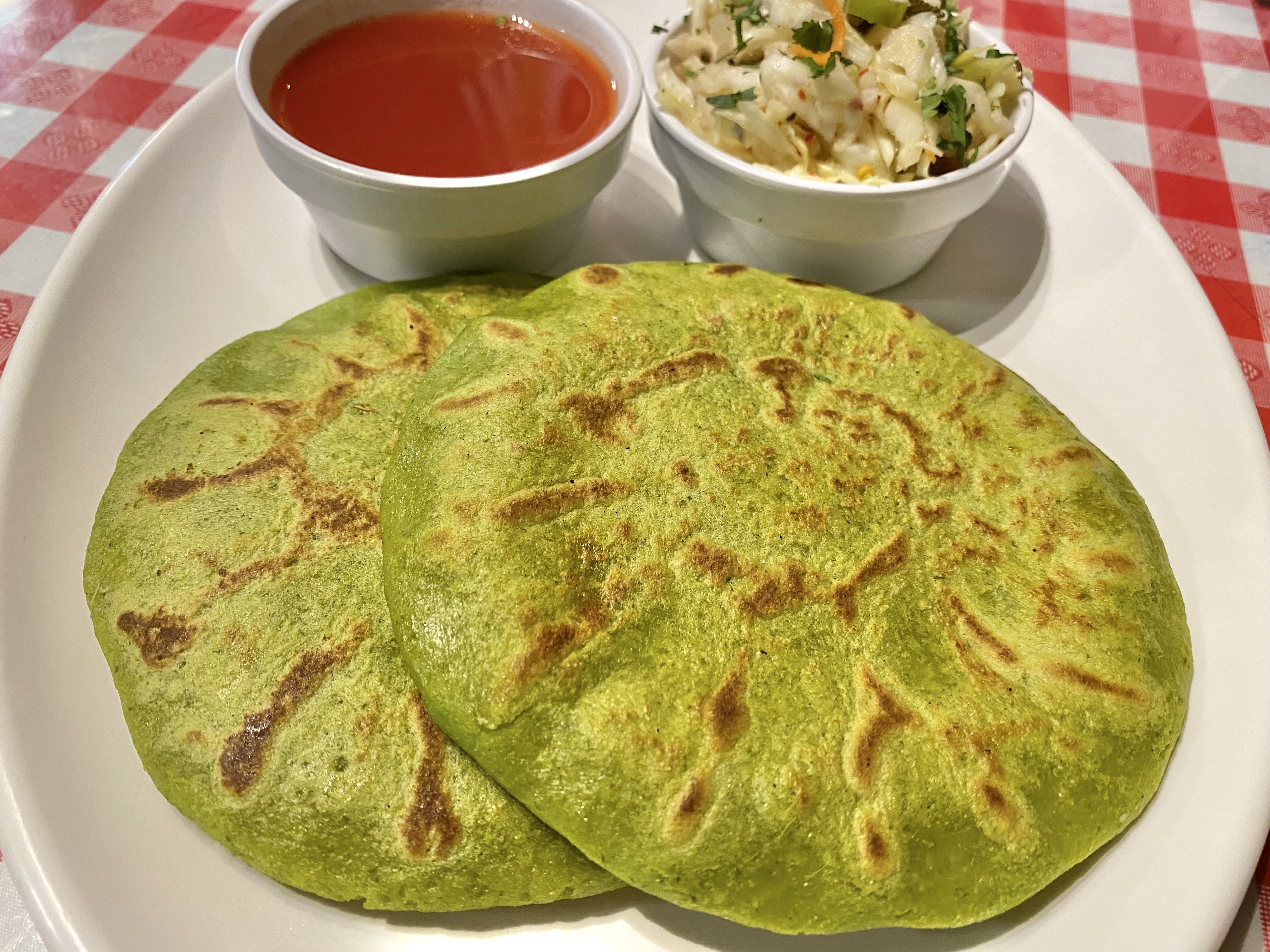 Order GOAT CHEESE & SPINACH PUPUSAS food online from La Numero Uno store, Los Angeles on bringmethat.com