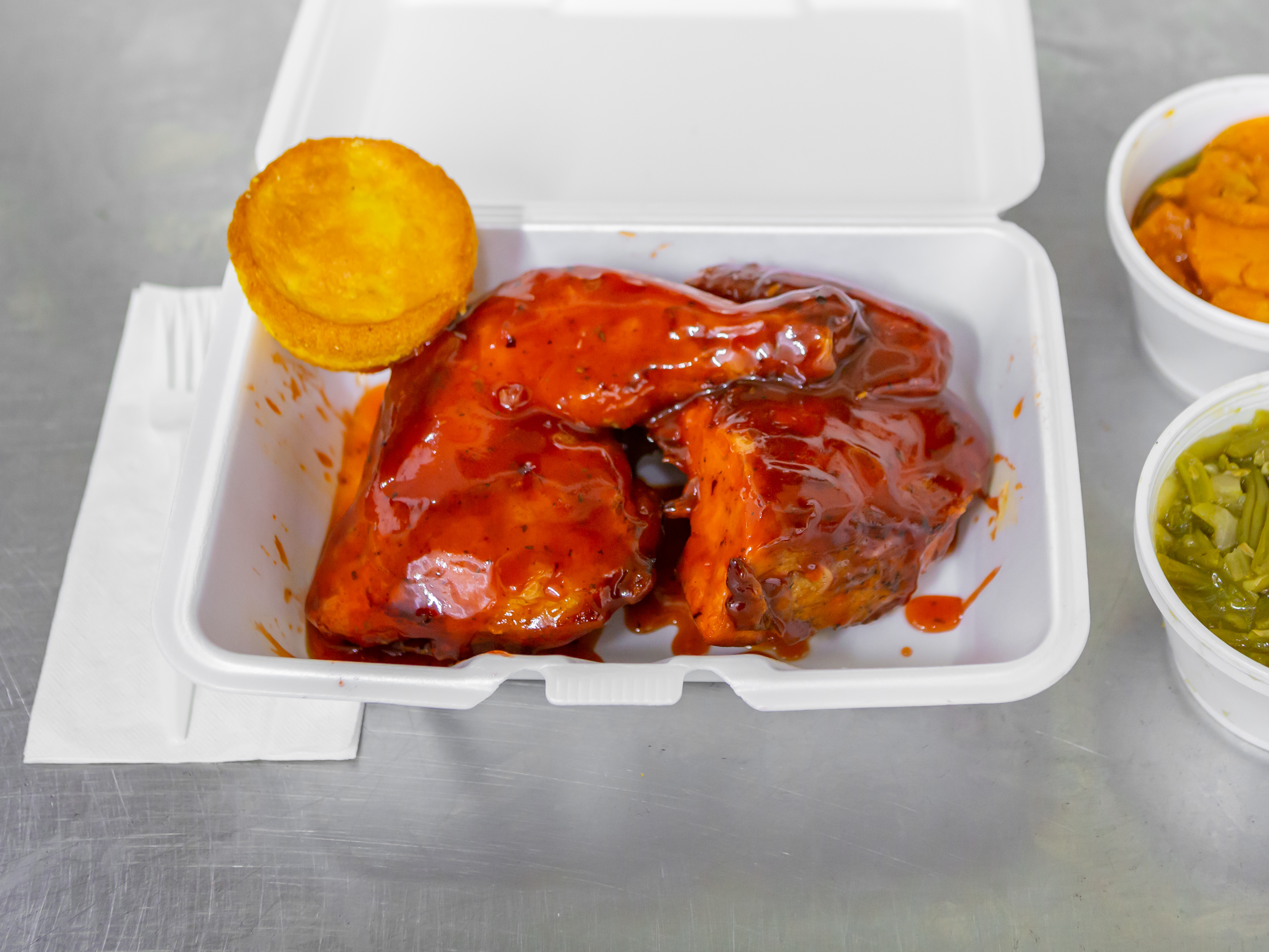Order BBQ Chicken Dinner food online from Uptown BBQ & Soulfood store, Detroit on bringmethat.com