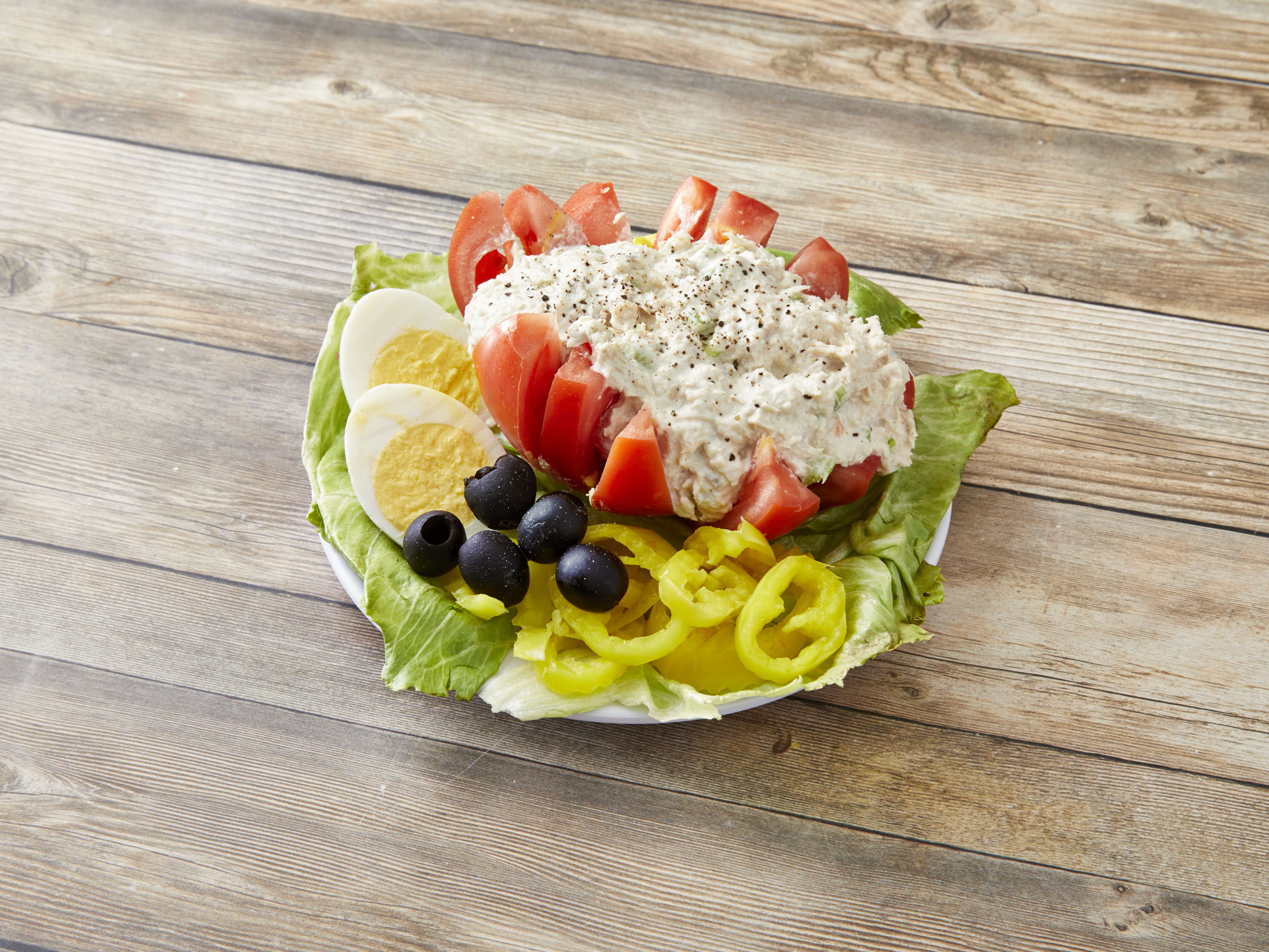 Order Tuna Salad Plate food online from Bread Basket Deli store, Madison Heights on bringmethat.com