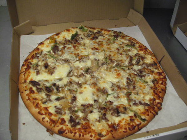 Order Cheese Steak Pizza food online from Papas Pizza store, San Diego on bringmethat.com