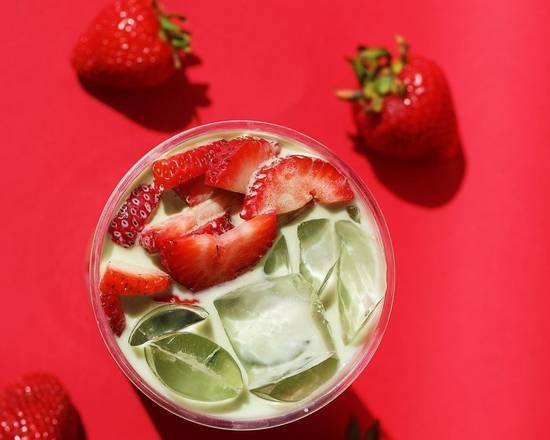 Order Strawberry Matcha (Iced Only) food online from Colados Coffee And Crepes store, Avondale on bringmethat.com