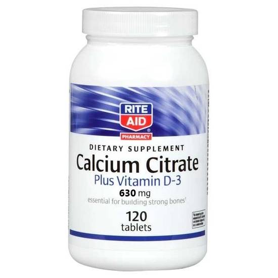 Order Rite Aid Calcium Citrate Plus Vitamin D Dietary Supplement 315mg (120 ct) food online from Rite Aid store, Palm Desert on bringmethat.com