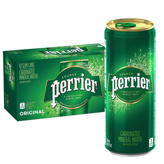 Order Perrier Original Carbonated Mineral Water, 8.45 OZ Cans, 10 CT food online from CVS store, Tulsa on bringmethat.com