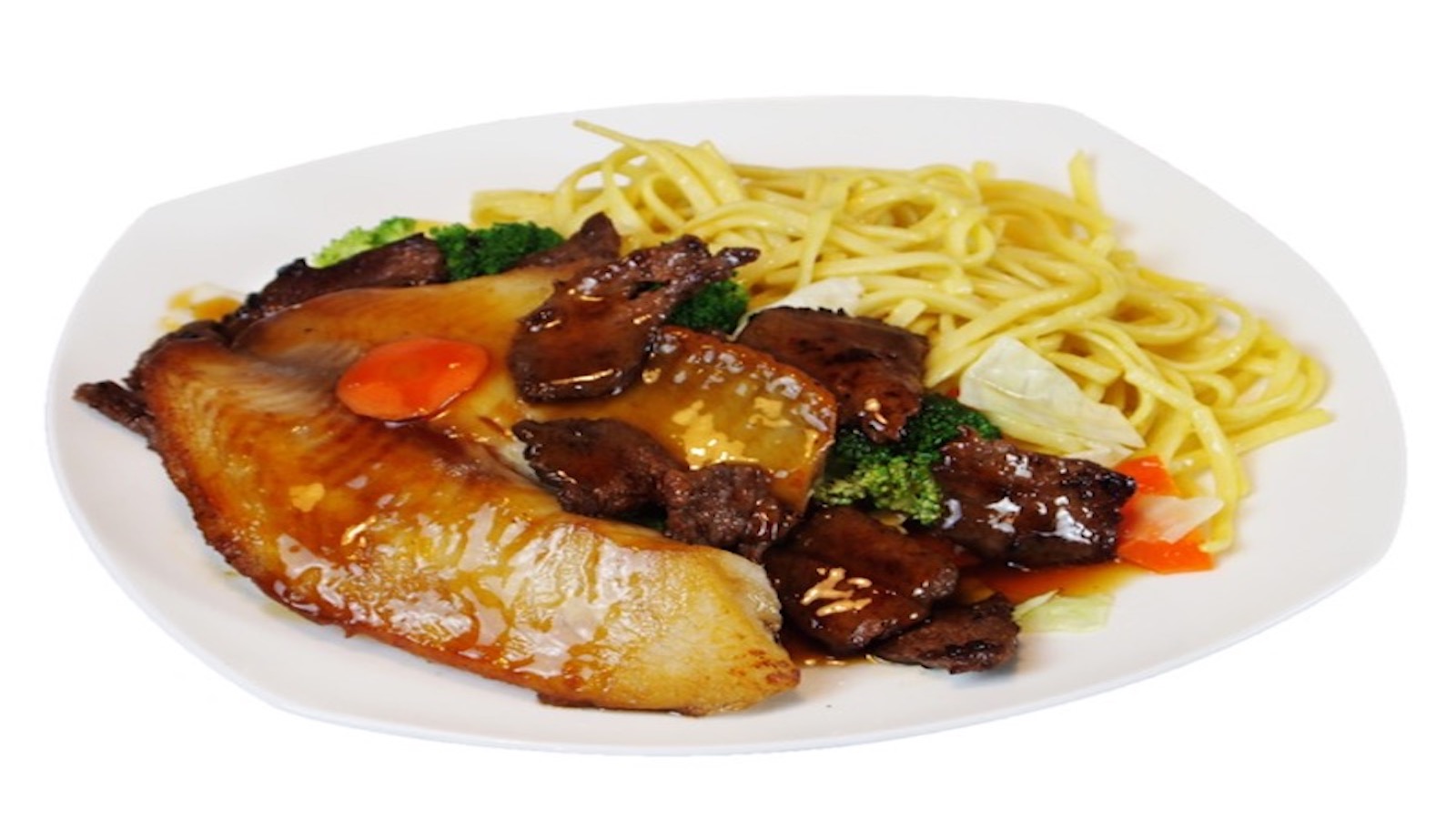 Order Beef and Fish Combo food online from Teriyaki Express store, Gaithersburg on bringmethat.com