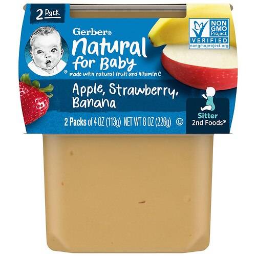 Order Gerber Baby Food Apple, Strawberry, Banana - 4.0 oz x 2 pack food online from Walgreens store, Cleveland on bringmethat.com