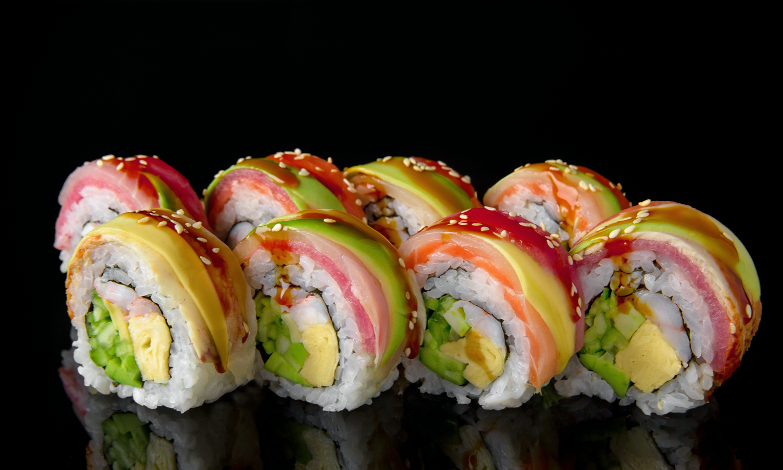 Order Rainbow Roll food online from Dragonfly store, Linden on bringmethat.com