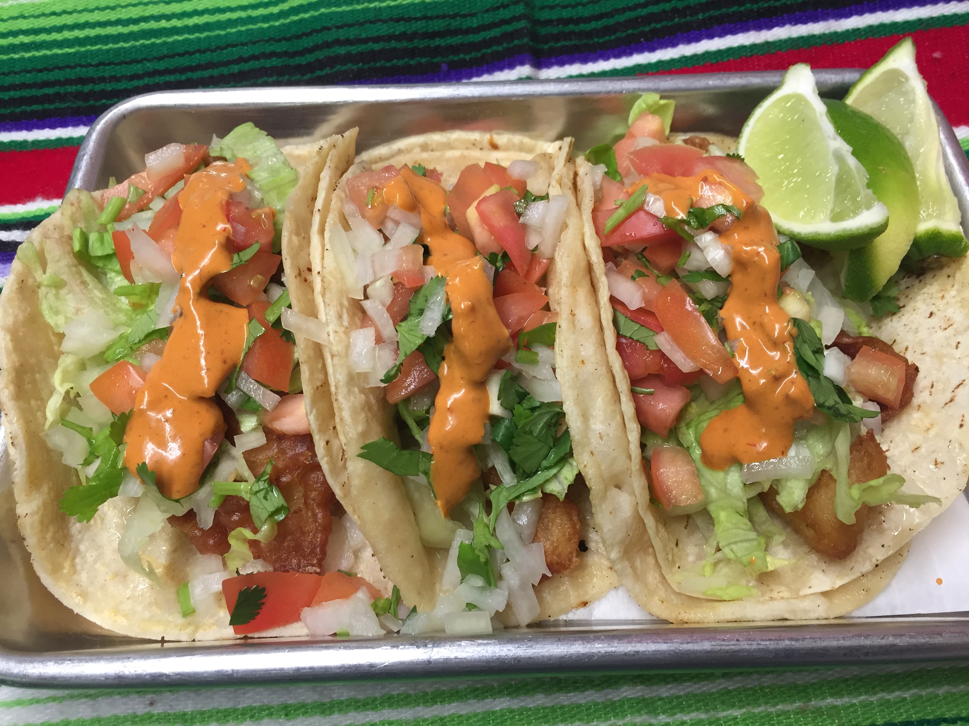Order 3 Fish Tacos  food online from Montes Cafe store, Seaside Heights on bringmethat.com