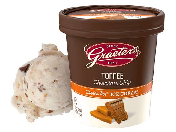 Order Toffee Chocolate Chip Pint food online from Graeter Ice Cream store, Lexington on bringmethat.com
