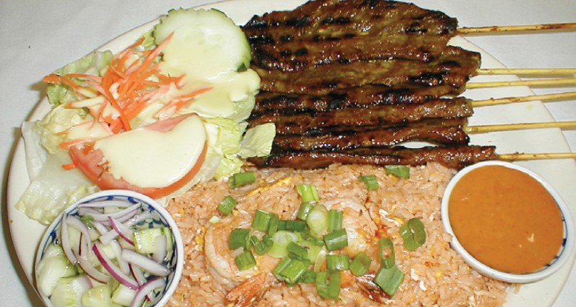 Order RAMA3. Beef Satey House Special food online from Thai Rama Restaurant store, Torrance on bringmethat.com